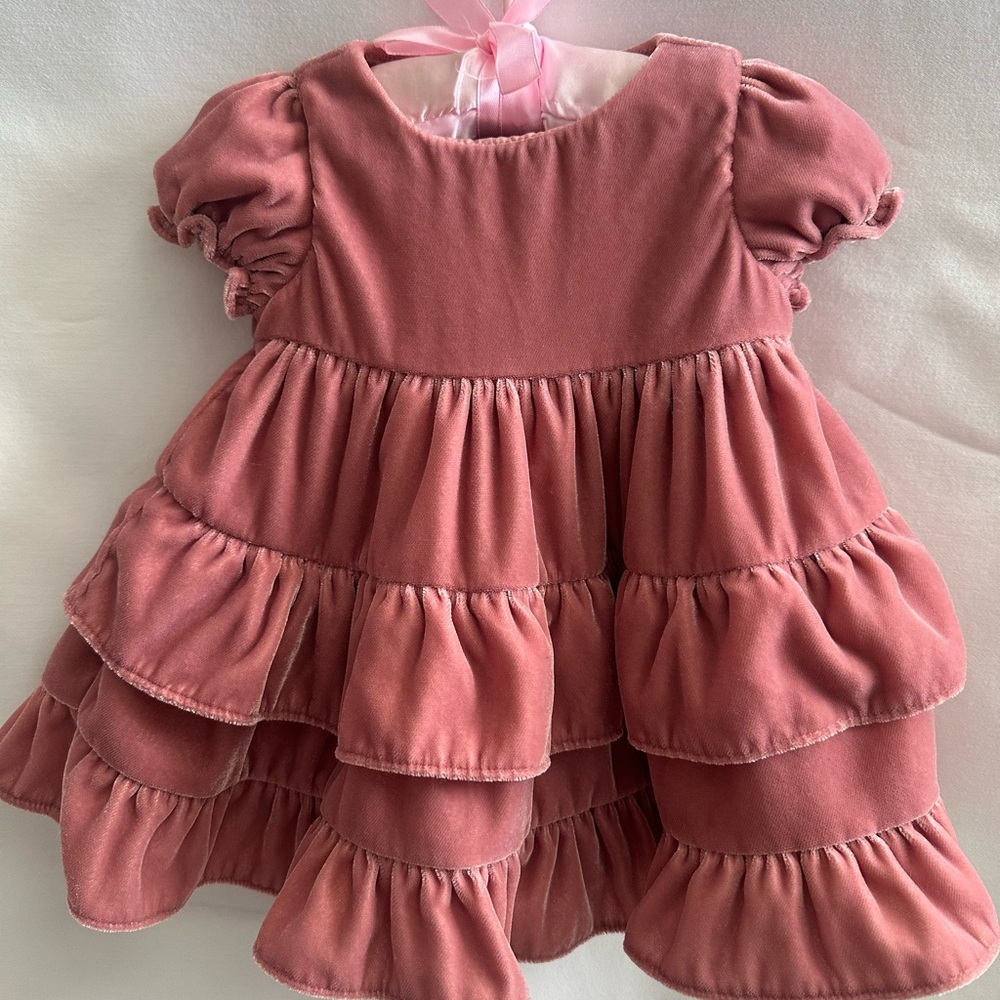 Janie and Jack Charming Pink Tiered Baby Dress